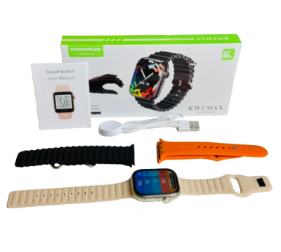 Keqiwear KW2 Max Smartwatch With 3 Bracelets